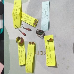 14k, 925 earrings and rings